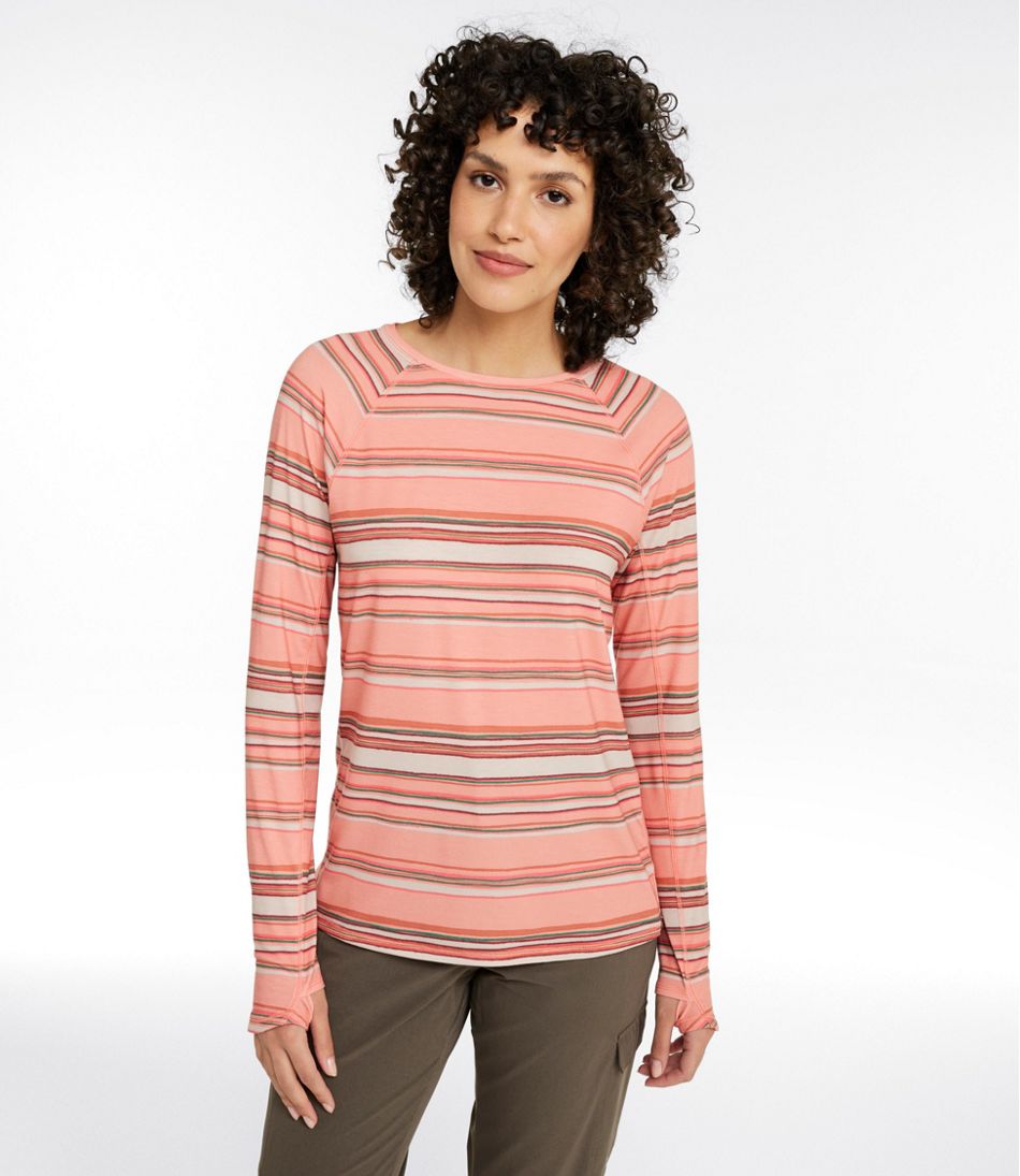 Women's Everyday SunSmart® Tee, Crewneck Long-Sleeve Stripe | L.L.Bean
