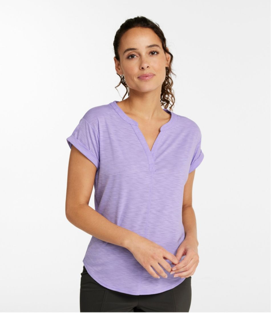 Women's Streamside Tee, Short-Sleeve Splitneck | L.L.Bean