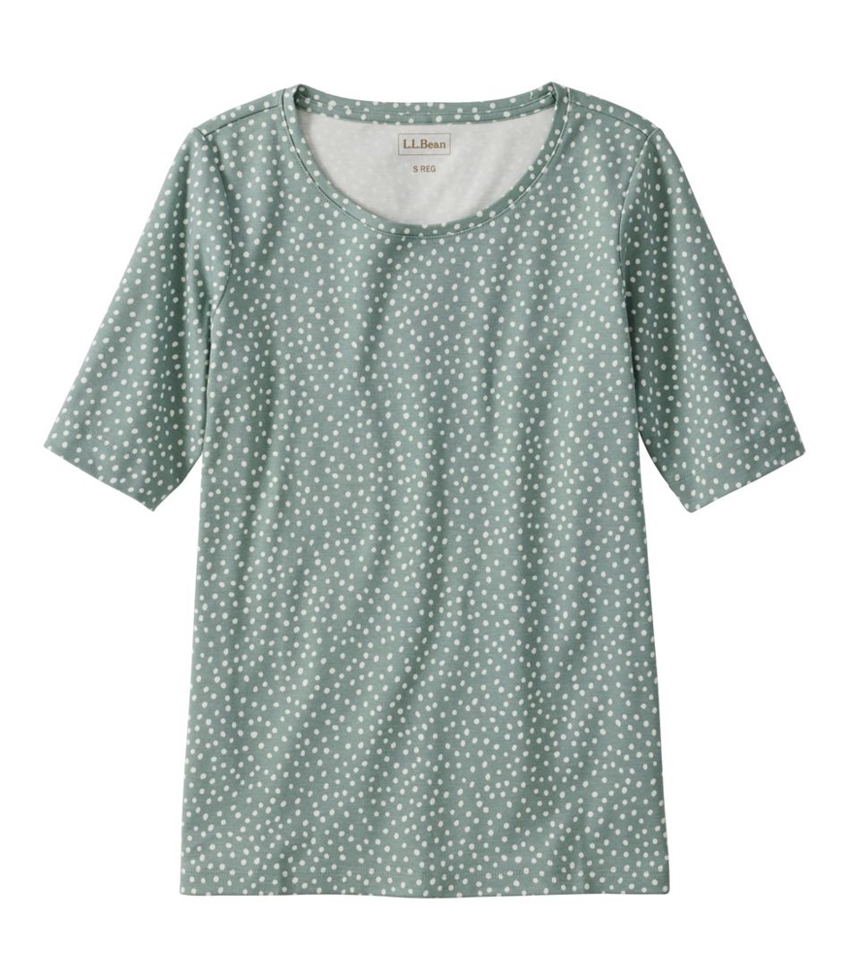 Women's Jewelneck Tee, Elbow-Sleeve Print | L.L.Bean