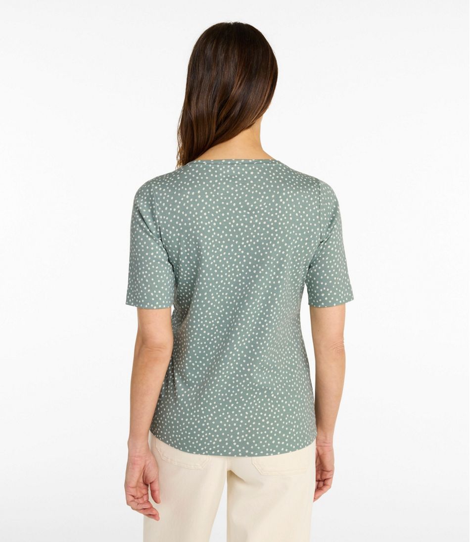 Women's Jewelneck Tee, Elbow-Sleeve Print | L.L.Bean