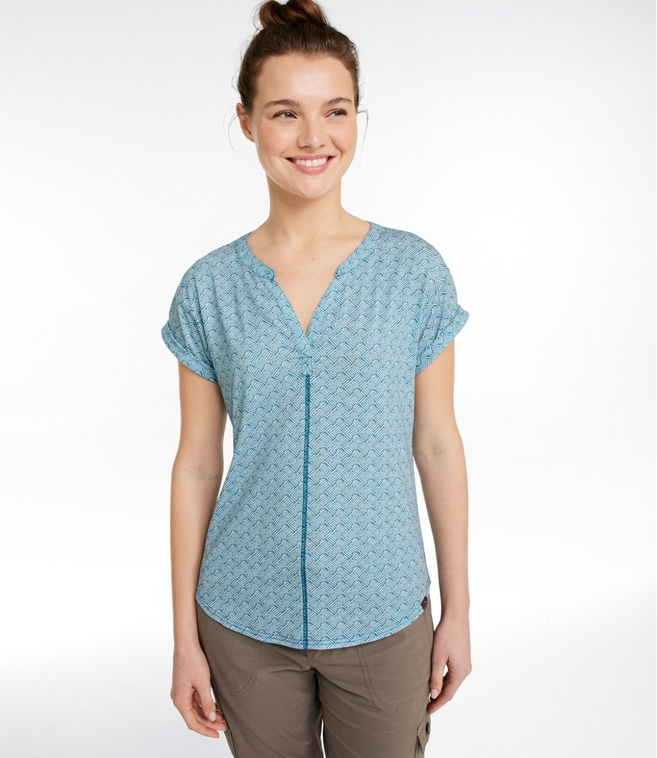 Women's Streamside Tee, Short-Sleeve Splitneck Print | L.L.Bean
