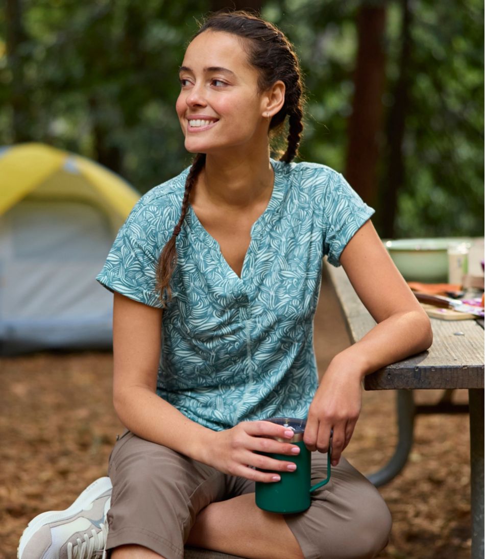 Women's Streamside Tee, Short-Sleeve Splitneck Print | L.L.Bean