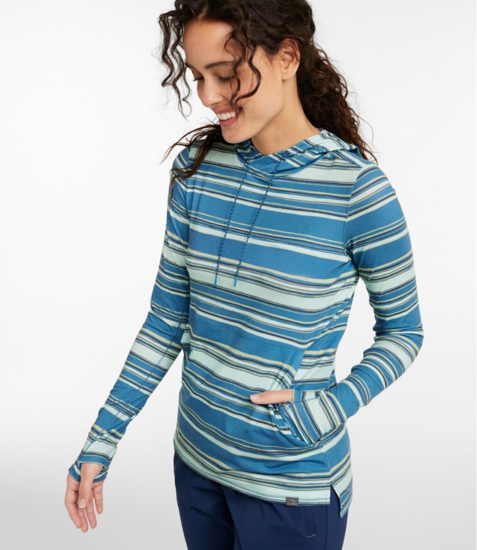 Women's Everyday SunSmart® Hooded Pullover, Long-Sleeve Stripe | L.L.Bean
