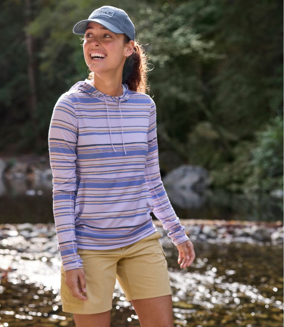Women's Everyday SunSmart® Hooded Pullover, Long-Sleeve Stripe | L.L.Bean