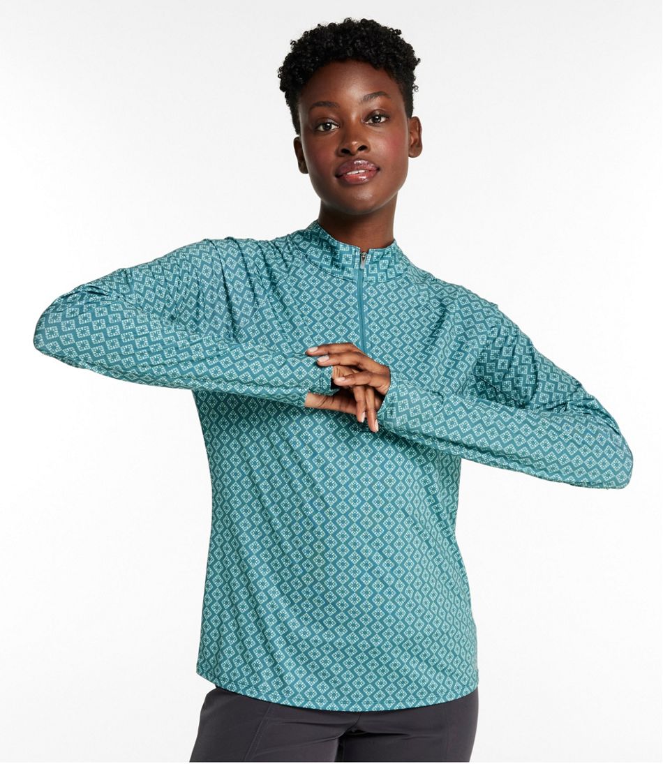 Women's Access Trail Pullover, Long-Sleeve Quarter-Zip Print | L.L.Bean