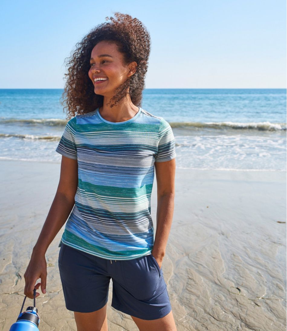 Women's Everyday SunSmart® Tee, Short-Sleeve Stripe | L.L.Bean