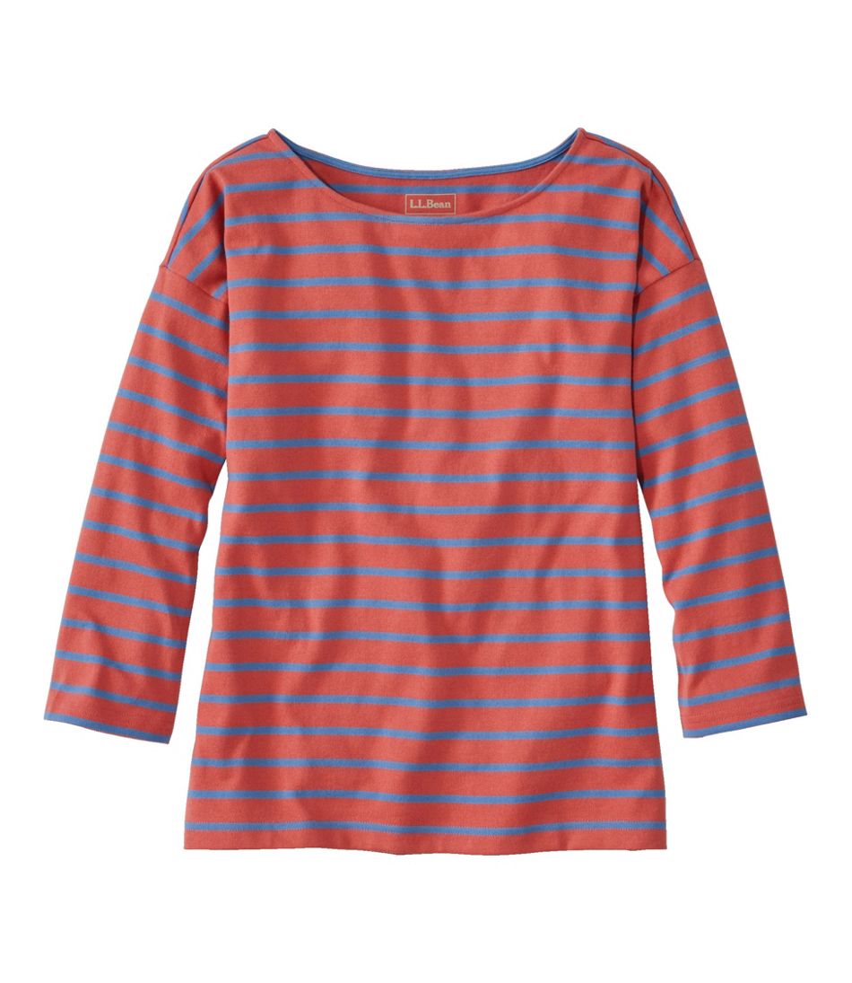Women's Heritage Mariner Top, Boatneck Three-Quarter-Sleeve Stripe | L.L.Bean