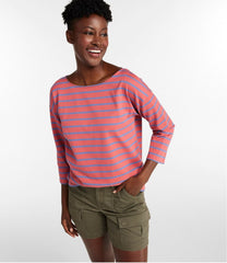 Women's Heritage Mariner Top, Boatneck Three-Quarter-Sleeve Stripe | L.L.Bean