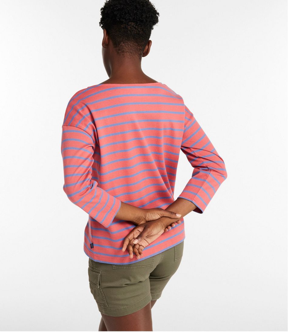 Women's Heritage Mariner Top, Boatneck Three-Quarter-Sleeve Stripe | L.L.Bean