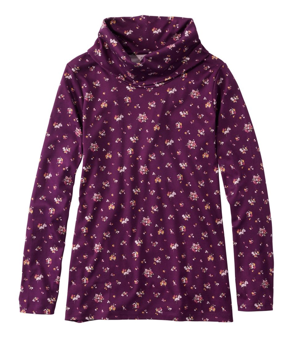 Women's Pima Cotton Tee, Long-Sleeve Cowlneck Print | L.L.Bean