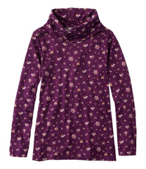 Women's Pima Cotton Tee, Long-Sleeve Cowlneck Print | L.L.Bean