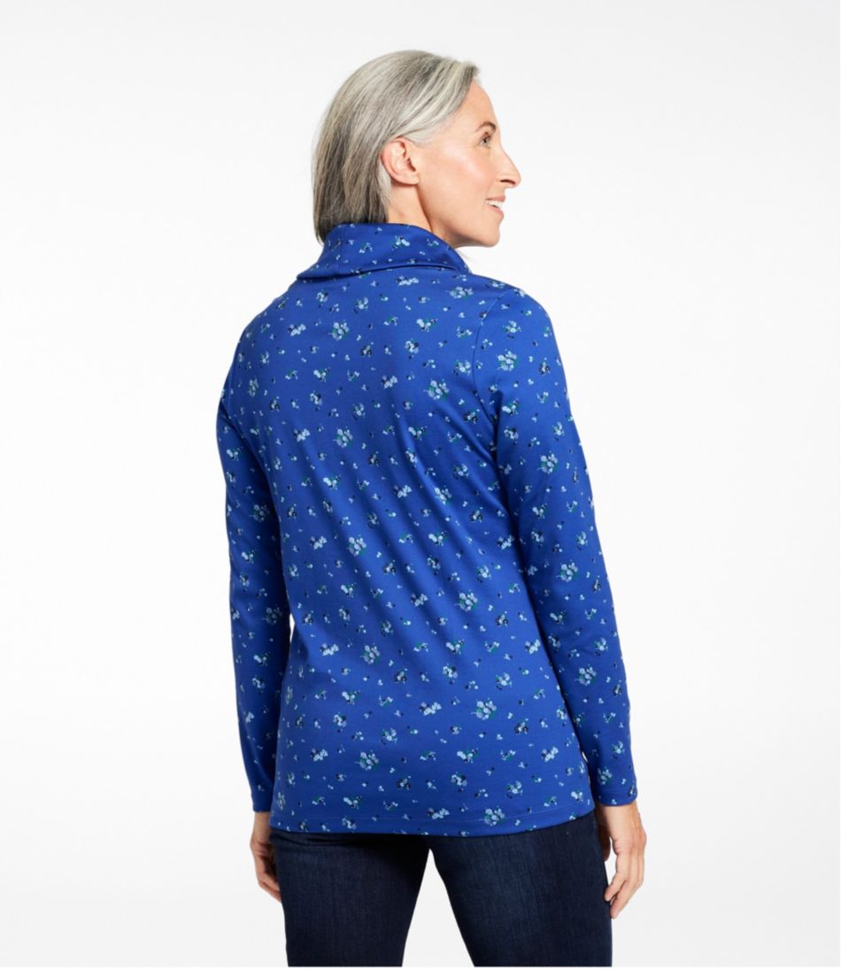 Women's Pima Cotton Tee, Long-Sleeve Cowlneck Print | L.L.Bean