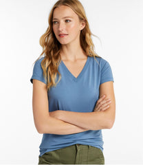 Women's Soft Stretch Supima-Blend Tee, Short-Sleeve V-Neck | L.L.Bean