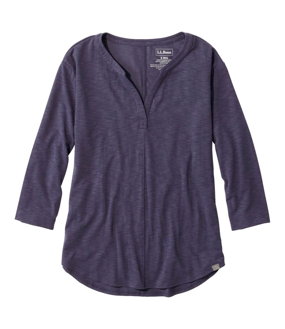 Women's Streamside Tee, Three-Quarter-Sleeve Splitneck | L.L.Bean