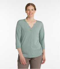 Women's Streamside Tee, Three-Quarter-Sleeve Splitneck | L.L.Bean