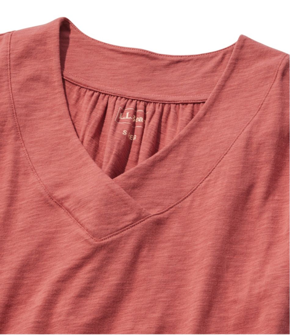 Women's Organic Cotton Tee, V-Neck Cap-Sleeve | L.L.Bean