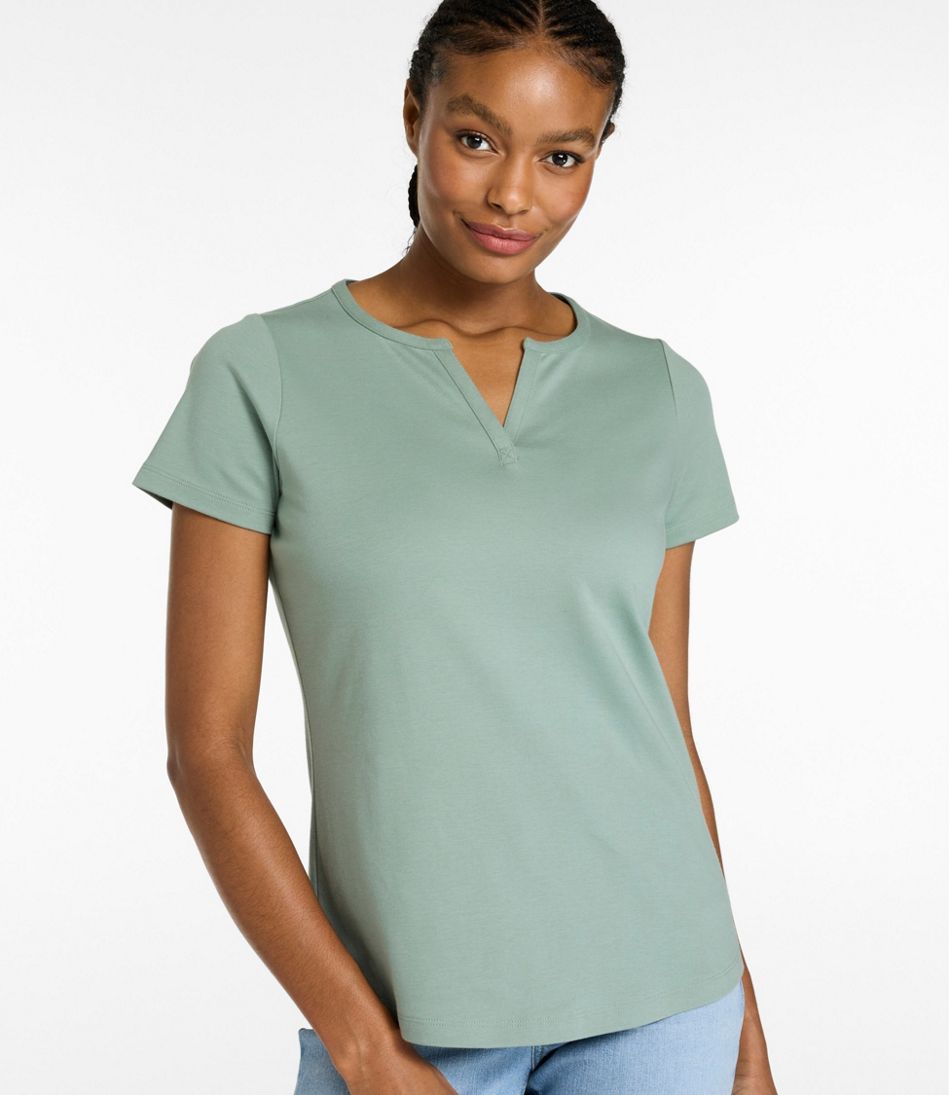 Women's Tee, Short-Sleeve Notch-Neck | L.L.Bean
