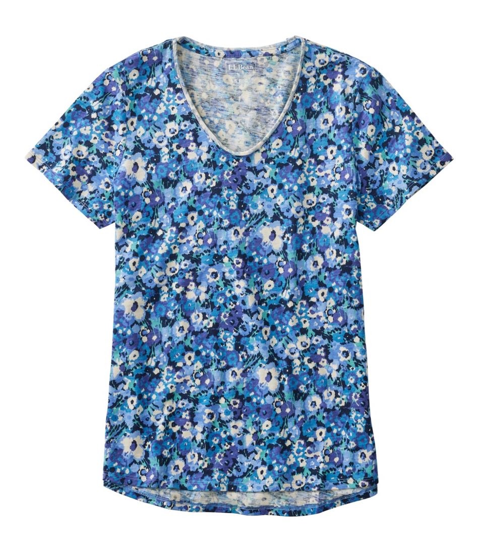 Women's Organic Cotton Tee, V-Neck Short-Sleeve Print | L.L.Bean