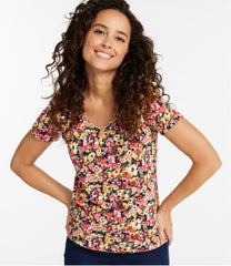 Women's Organic Cotton Tee, V-Neck Short-Sleeve Print | L.L.Bean