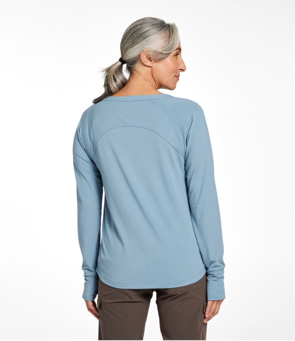 Women's Ribbed Performance Tee, Long-Sleeve Splitneck | L.L.Bean