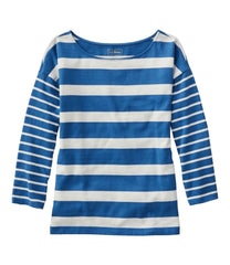 Women's Heritage Mariner Top, Boatneck Three-Quarter-Sleeve Blocked Stripe | L.L.Bean