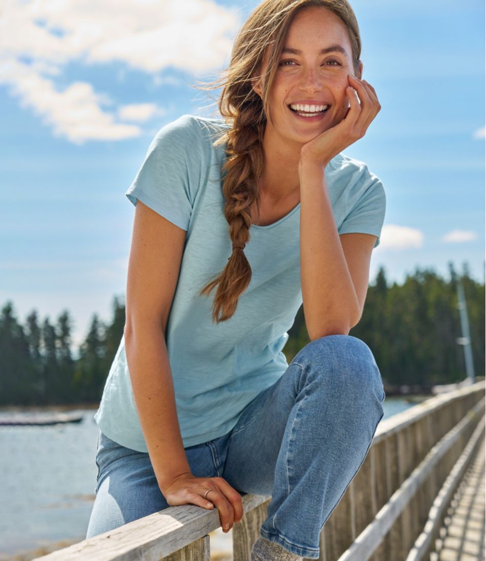 Women's Organic Cotton Tee, V-Neck Short-Sleeve | L.L.Bean