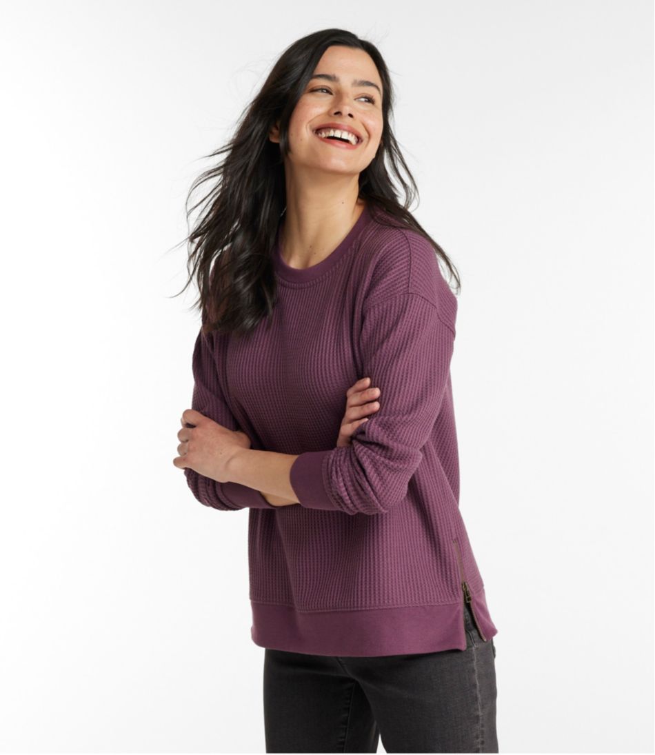 Women's Birchwood Brushed Waffle Top, Crewneck | L.L.Bean