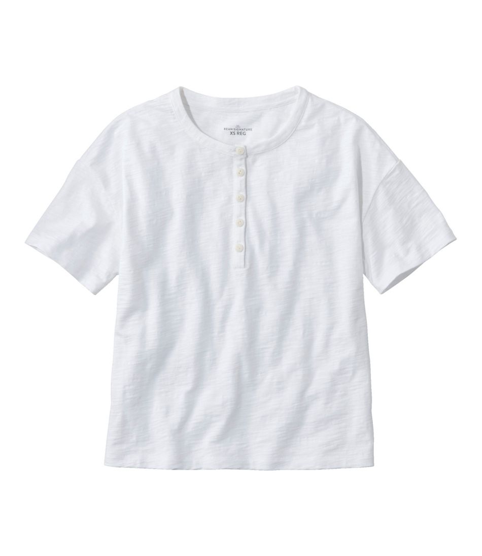 Women's Signature Slub Tee, Short-Sleeve Henley | L.L.Bean