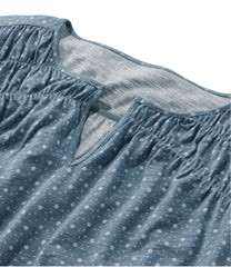 Women's Organic Cotton Tee, Smocked Notch-Neck Short-Sleeve Print | L.L.Bean