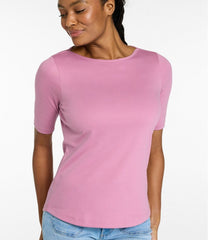 Women's Pima Cotton Tee, Elbow-Sleeve Boatneck | L.L.Bean