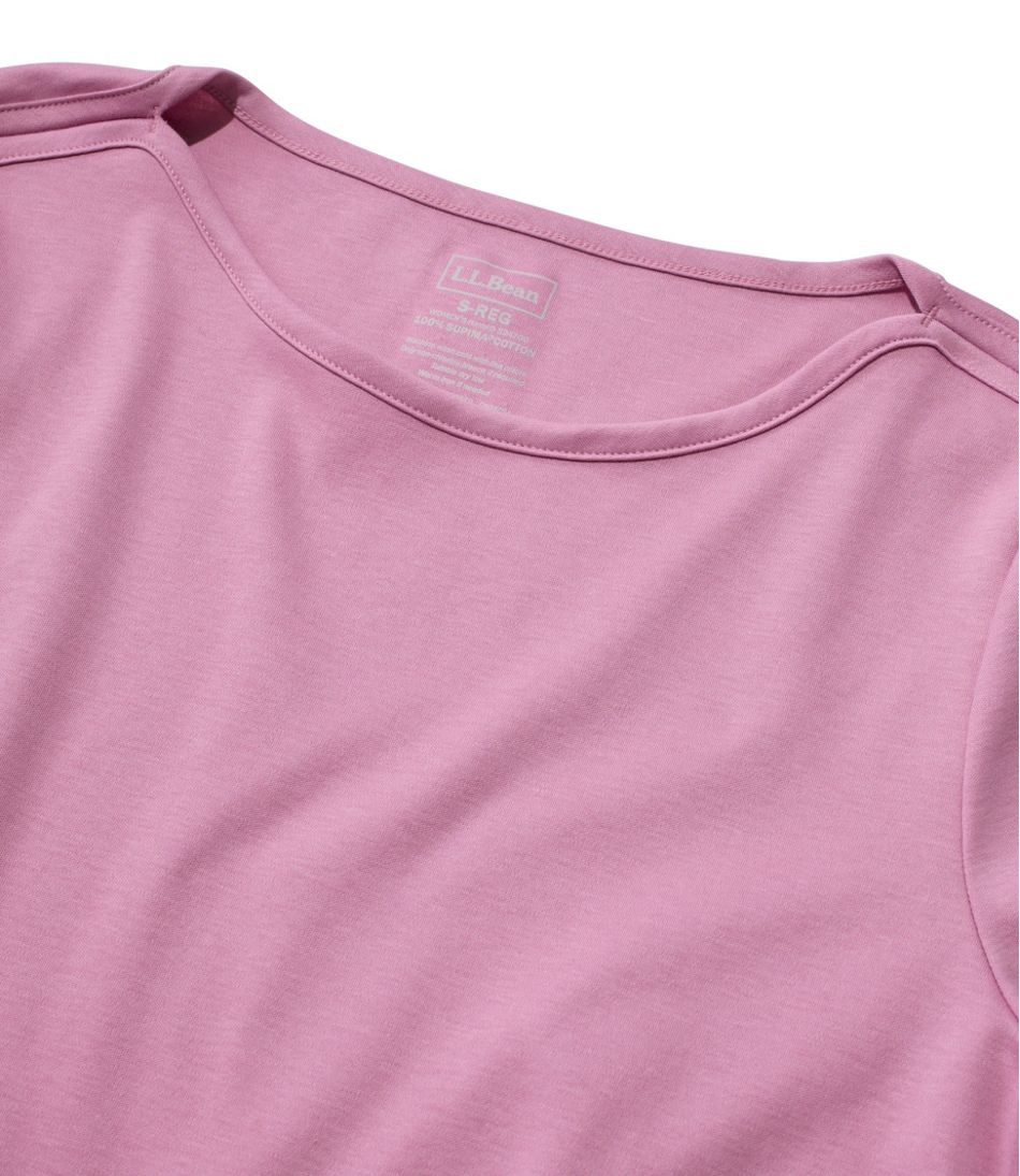 Women's Pima Cotton Tee, Elbow-Sleeve Boatneck | L.L.Bean
