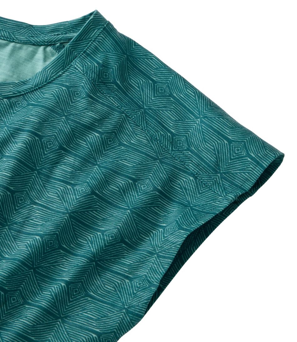 Women's Streamside Tee, Short-Sleeve Ruched Crew Print | L.L.Bean
