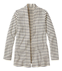 Women's Pima Cotton Open Cardigan, With Pockets Stripe | L.L.Bean