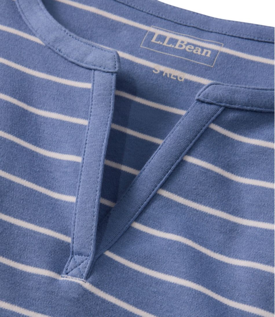 Women's Tee, Short-Sleeve Notch-Neck Stripe | L.L.Bean