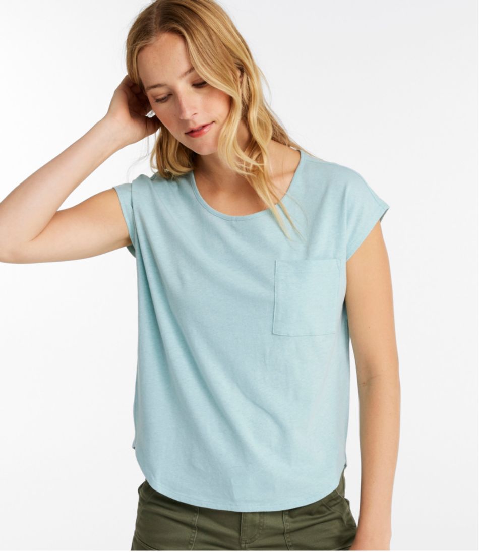Women's Linen/Cotton Tee, Short-Sleeve Scoopneck | L.L.Bean