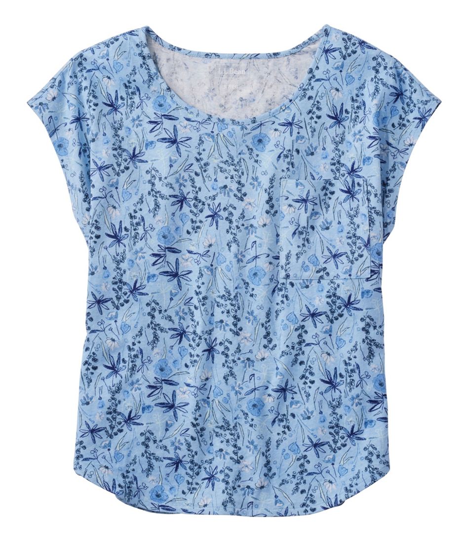 Women's Linen/Cotton Tee, Short-Sleeve Scoopneck Print | L.L.Bean