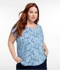 Women's Linen/Cotton Tee, Short-Sleeve Scoopneck Print | L.L.Bean