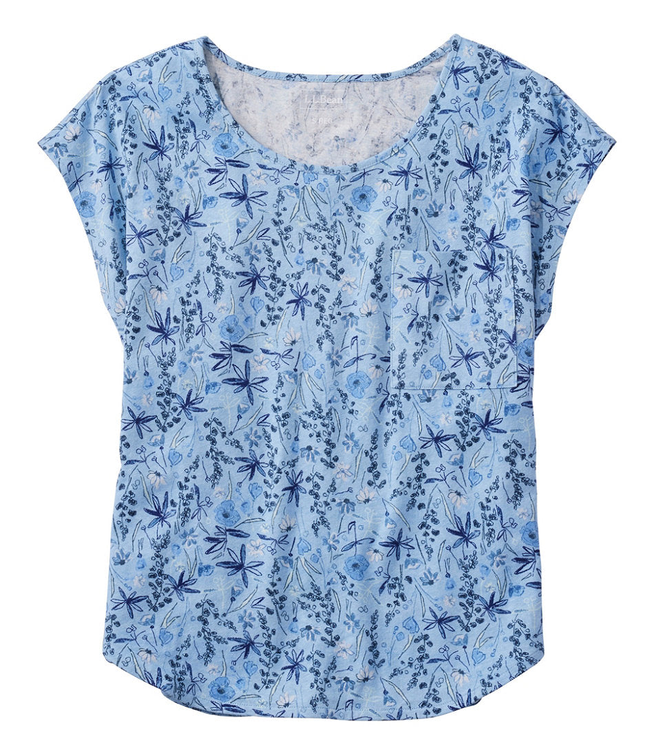 Foggy Blue Sketched Floral,1X