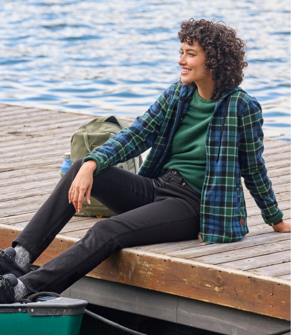 Women's Scotch Plaid Flannel Shirt, Relaxed Zip Hoodie | L.L.Bean