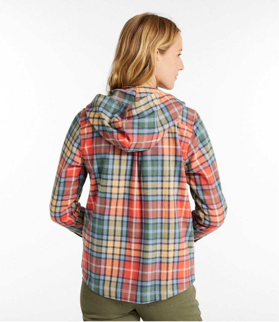 Women's Scotch Plaid Flannel Shirt, Relaxed Zip Hoodie | L.L.Bean