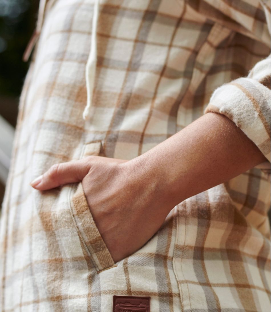 Women's Scotch Plaid Flannel Shirt, Relaxed Zip Hoodie | L.L.Bean