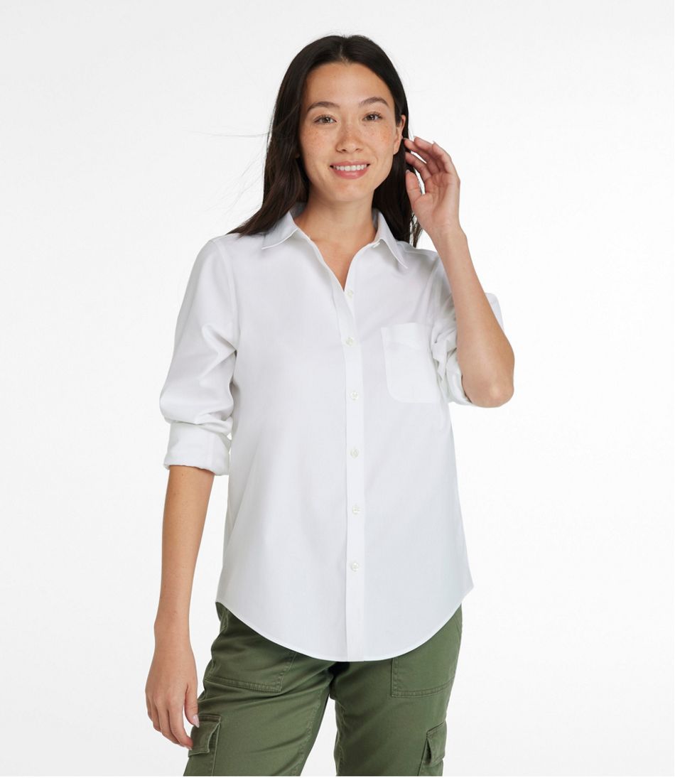 Women's Wrinkle-Free Pinpoint Oxford Shirt, Long-Sleeve Relaxed Fit | L.L.Bean