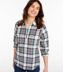 Women's Scotch Plaid Flannel Shirt, Quarter-Zip | L.L.Bean