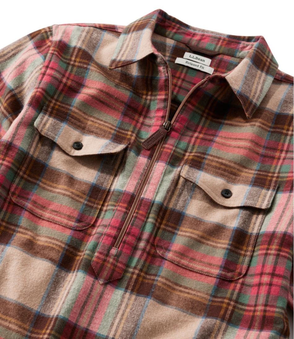 Women's Scotch Plaid Flannel Shirt, Quarter-Zip | L.L.Bean