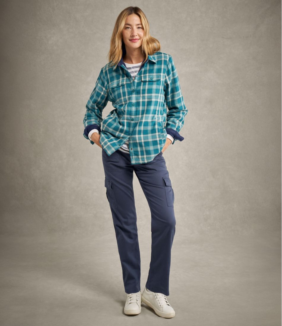Women's Fleece-Lined Flannel Shirt, Snap-Front Plaid | L.L.Bean