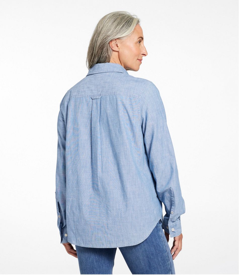 Women's Essential Cotton Shirt, Chambray Long Sleeve | L.L.Bean