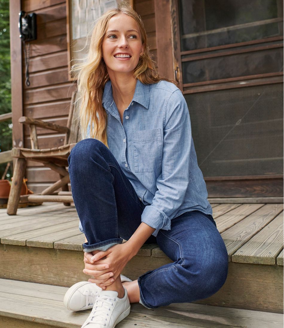 Women's Essential Cotton Shirt, Chambray Long Sleeve | L.L.Bean