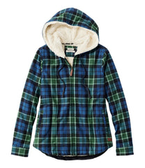 Women's Scotch Plaid Flannel Shirt, Sherpa-Lined Zip Hoodie | L.L.Bean