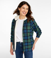 Women's Scotch Plaid Flannel Shirt, Sherpa-Lined Zip Hoodie | L.L.Bean
