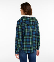Women's Scotch Plaid Flannel Shirt, Sherpa-Lined Zip Hoodie | L.L.Bean